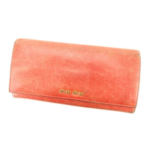 Miu Miu Long Wallet L-Shaped Pink Wallet G988 - Picture 1 of 6